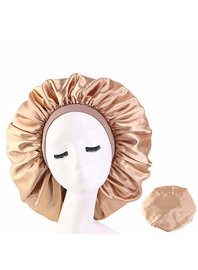 U Brands Deepth 6 Pieces Extra Large Sleep Cap Jumbo Cap Large Satin Bonnet with Comfort Elastic Band (Solid 6pack) - Image 3