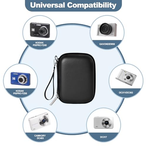Volpki Waterproof Digital Camera Case,Suitable for Kodak Pixpro Fz45/Fz55/Canon Powershot Elph 360 Case/G7x/Ixy/Laser Printer/Camkory/Masterbee/Sony Cyber-shot DSC-RX100,Rose Gold camera case (Black) - Image 3