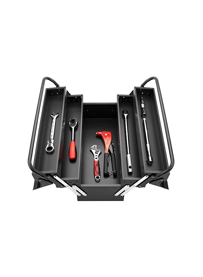 Jetech 21 Inch Cantilever Metal Tool Box, Portable 5-Tray Steel Tool Chest Cabinet, Dark Grey - Image 3