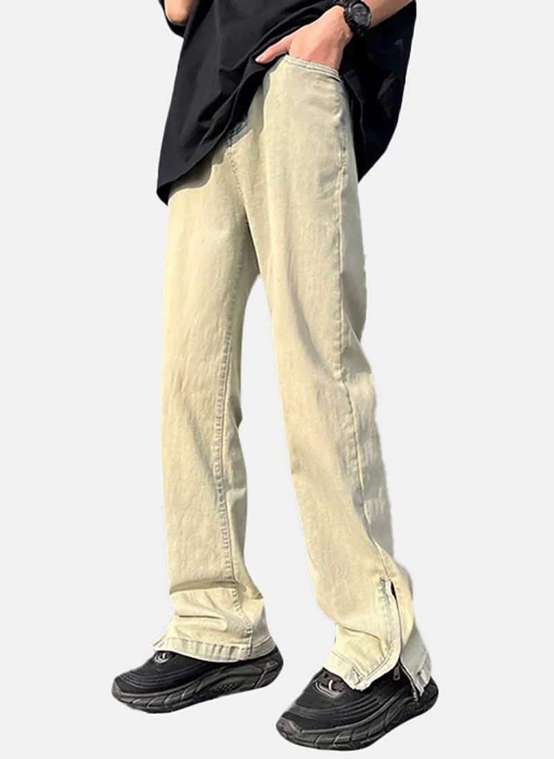 يونيكي Grey Solid Mid Rise Slim Bootcut & Flared Jeans