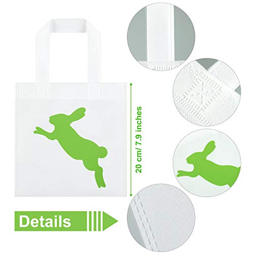 Boao 24 Pcs Bunny NonWoven Gift Bags Reusable Easter Tote Treat Bags Bunny Bag Basket Container with Handles for Gifts Wrapping Egg Hunt Game Easter Party Supplies787 x 787 Inch - Image 3
