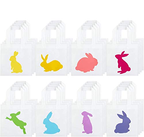 Boao 24 Pcs Bunny NonWoven Gift Bags Reusable Easter Tote Treat Bags Bunny Bag Basket Container with Handles for Gifts Wrapping Egg Hunt Game Easter Party Supplies787 x 787 Inch - Image 1
