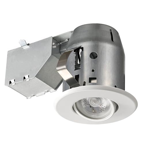 Globe Electric 90679 3" Swivel Round Trim Recessed Lighting Kit, White, Easy Install Push-N-Click Clips, 3.25" Hole Size, Adjustable Ceiling Light, IC Rated, GU10 Base Bulb Not Included - Image 5