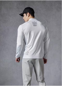 MUSCLEDOG Men's Compression Sport Full Zip T-Shirt, Long Sleeve Gym Running Fitness Top, Tight Sportswear for Hiking, Rashguard Sweatshirt  - Image 3