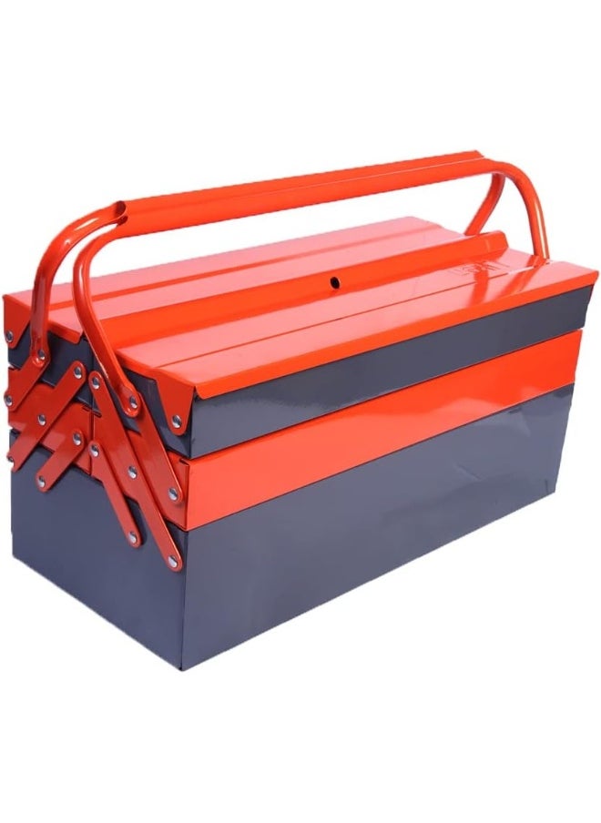 Royal Apex 5 Compartment Double Handle Metal Tool Kit Box For Tools/Tool Box For Home Company Workshop And Garage Orange And Grey  - Image 1