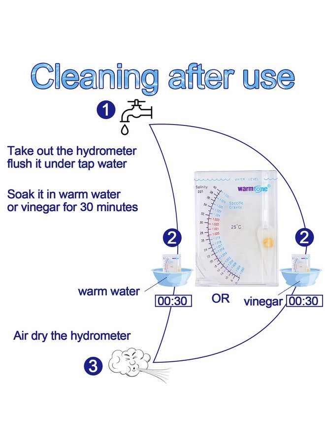 Abnaok Salinity Tester, Sea Specific Gravity Test for Fish Tank Pond Water Saltwater Freshwater, Accurate Automatic Hydrometer - Image 4