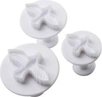 Hobs Birds Cookie Mold with Push Injector 3 Pieces