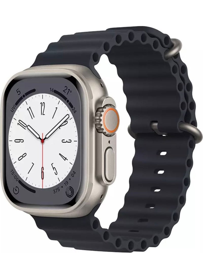 Mi7a - Apple Watch Series 8 7 6 5 4 3 2 Se 42MM / 44MM / 45MM Compatible Sport Silicone Band Ocean Strap - Image 1