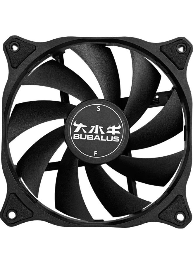 Bubalus Bf120L Case Fan 12Cm (No Light Pollution, Large 4-Pin For Series Connection, Low Noise, Hydraulic Bearing, Computer Cooling And Heat Dissipation) - Image 2