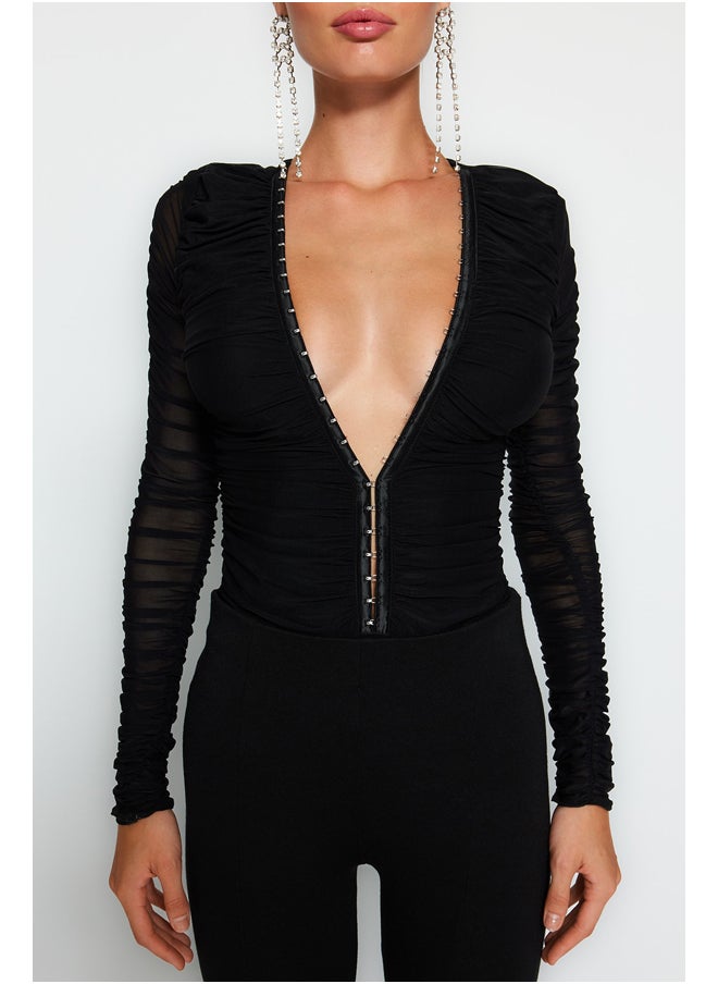 trendyol - Black Knitted Body with Hook TPRAW24BD00019 - Image 1