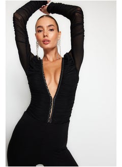 Black Knitted Body with Hook TPRAW24BD00019