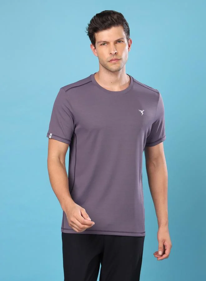 Technosport Technosport Plus Size Solid Round Neck Slim Fit T-Shirt with TECHNOCOOL+