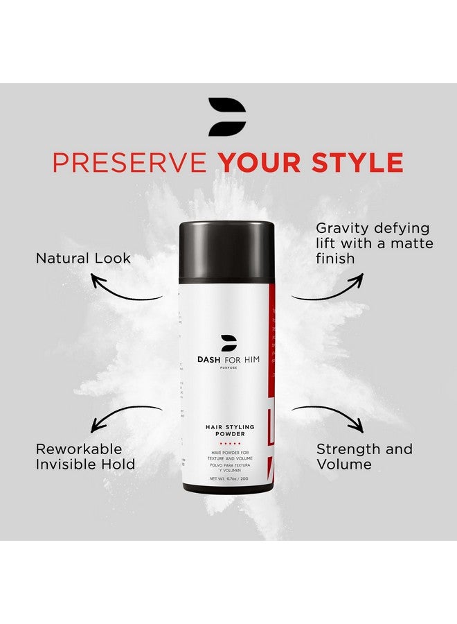 داش فور هيم بودرة تصفيف الشعر للرجال والنساء - بودرة فاخرة لإضفاء الملمس والكثافة على الشعر، عديمة اللون وسهلة الاستخدام على الشعر مع ثبات يدوم طويلاً (20 جم/0.70 أونصة) - Image 3