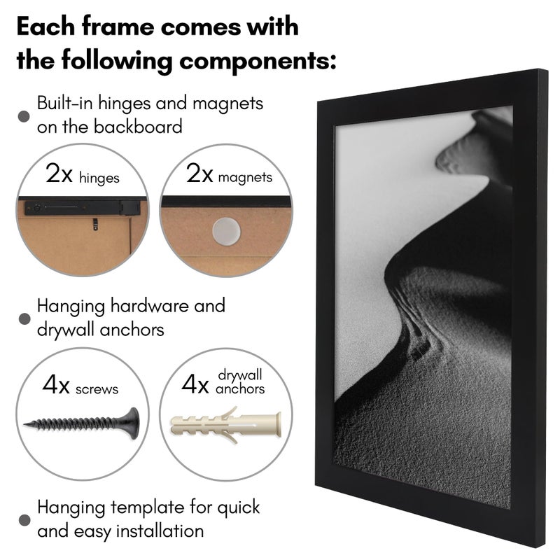Americanflat 13x19 Concealment Picture Frame with Attached Hinged Hardware - Poster Frame with Plexiglass to Hide In-Wall Safe or In-Wall Storage - Guardian Collection - Hidden Wall Safe Not Included - Image 4