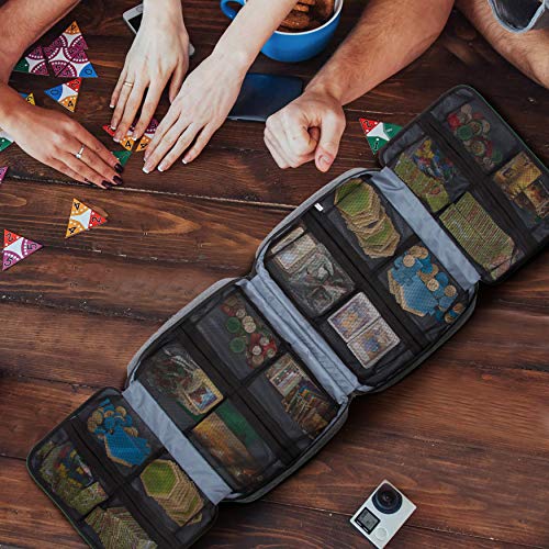 KISLANE Board Game Carrying Case with 18 Pockets for Board Games, Pieces, Tokens, Cards and More, Expandable Board Game Storage Solution for Travel, Party, Gathering (Grey) - Image 5