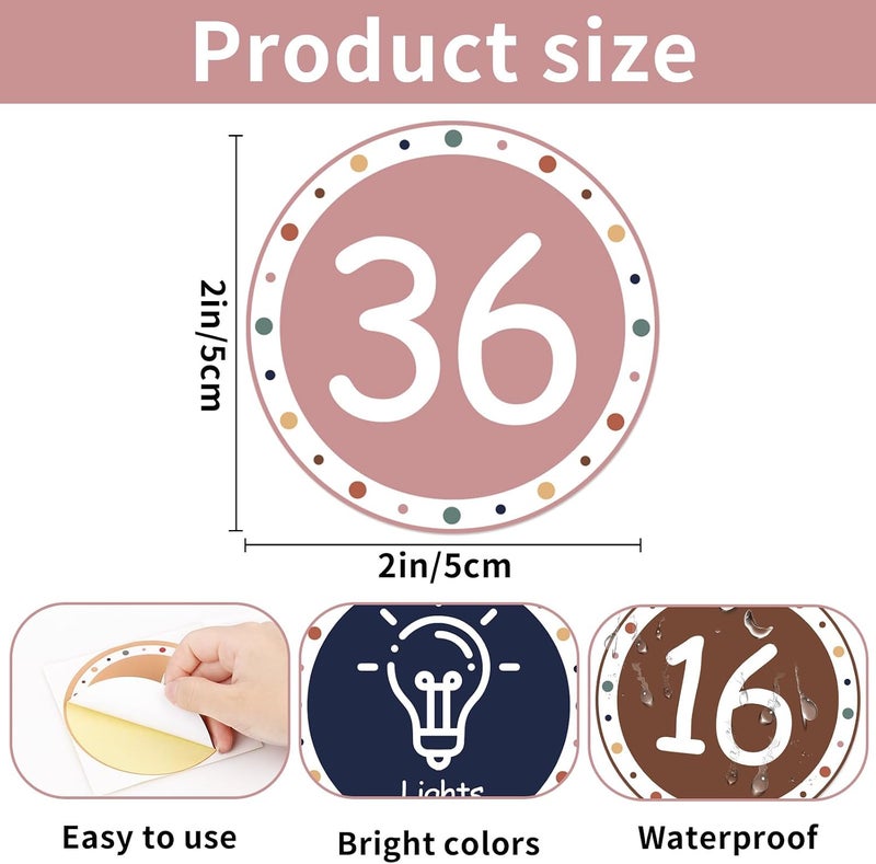 Fowecelt 58 Pcs 4 Inch Boho Classroom Floor Dots Floor Stickers, Bohemia Classroom Spots Markers Line Up Self Adhesive Vinyl Stickers for Preschool and Kindergarten Elementary Teachers Kids - Image 3