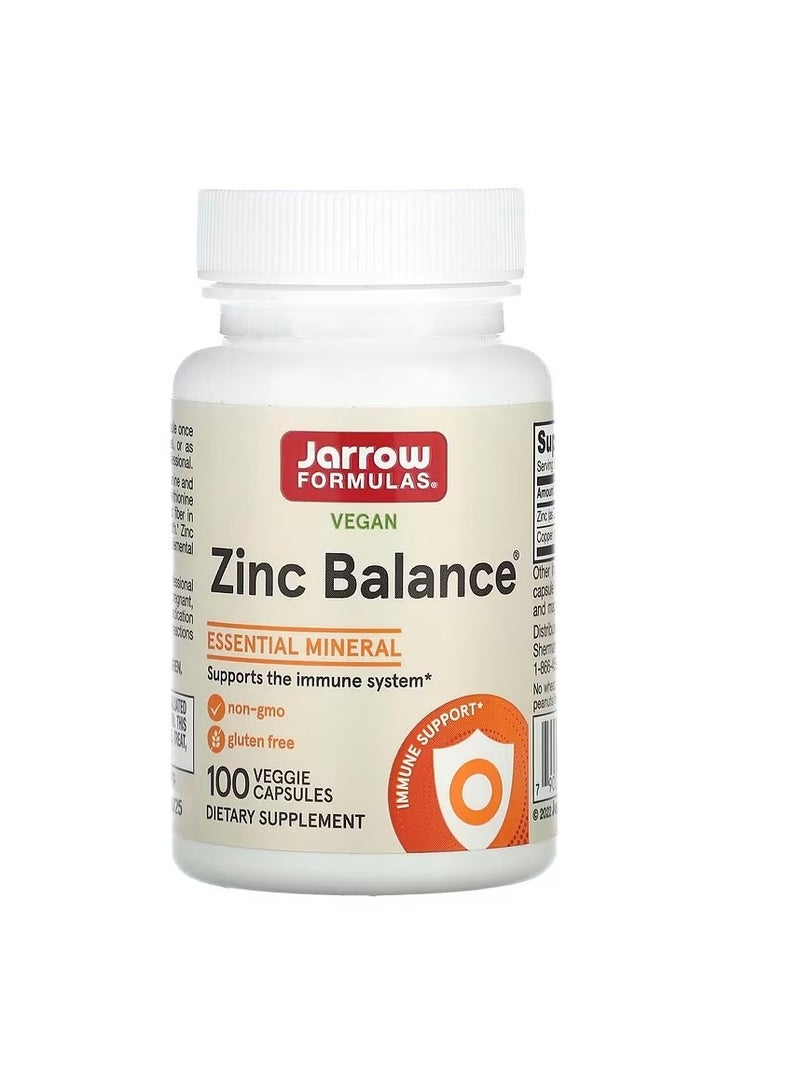 Zinc Balance نباتي صرف، 100 كبسولة نباتية