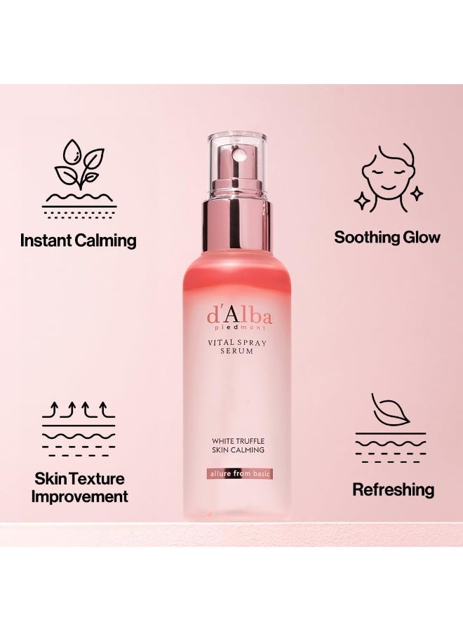 d'Alba White Truffle Vital Spray Serum, Vegan Skincare, Calming and Hydrating Facial Mist with White Truffles for Red and Sensitive Skin, Glow Serum, Surfactant Free, All in One Care 100ml - Image 4