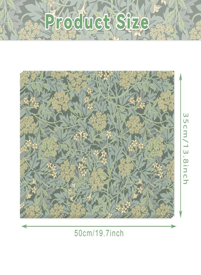 MOZUI 50 Sheets William Morris Tissue Paper - 20 x 14 Inches Green Blue Retro Floral Printed Gift Wrapping Paper, William Morris Botanical Patterns for Wedding Gift Packaging, Bridal Shower Decorations - Image 3