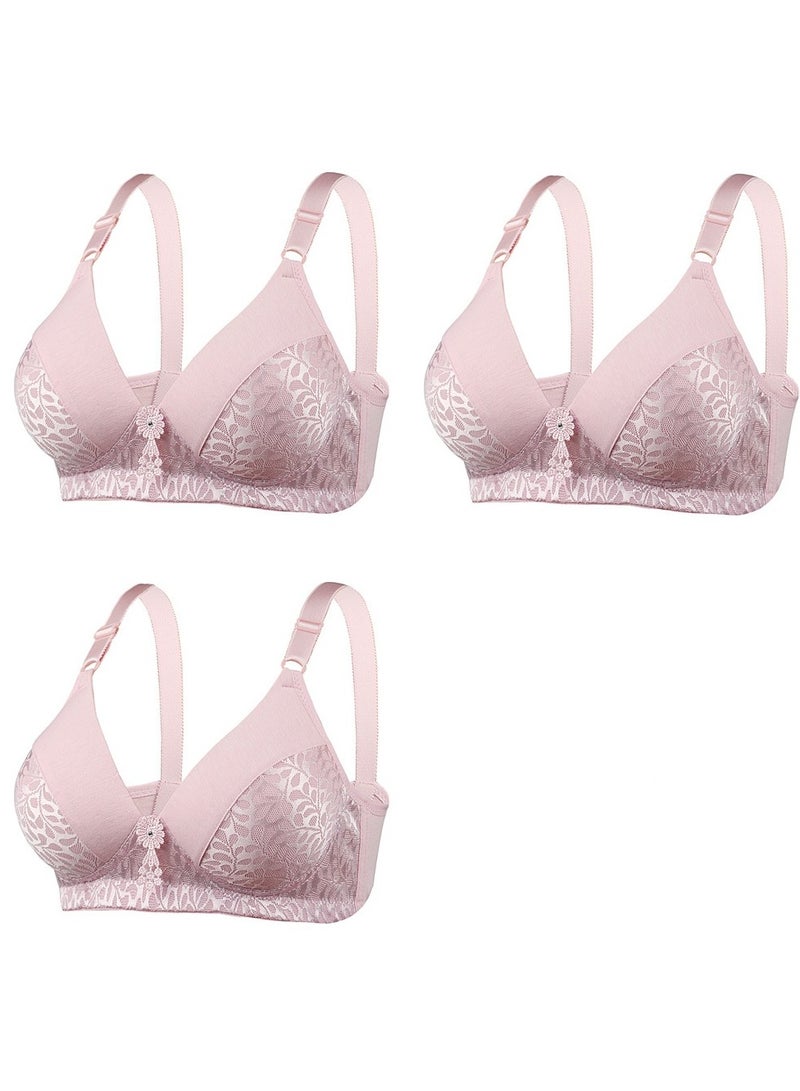 3-Piece Set Of B-Cup Bras Without Underwire For Middle-Aged And Elderly People - Image 1