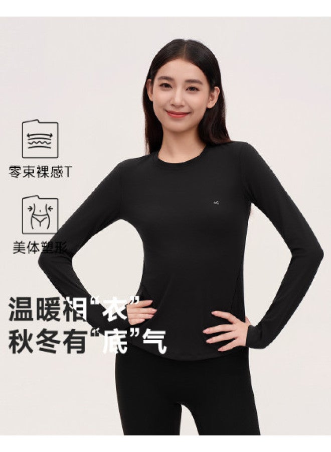 VVC Zero-Bound Naked Sensation T-Shirt, 2025 Autumn/Winter New Solid Color Warm Thermal Top, Commute-Friendly Women'S Innerwear Base Layer - Image 1