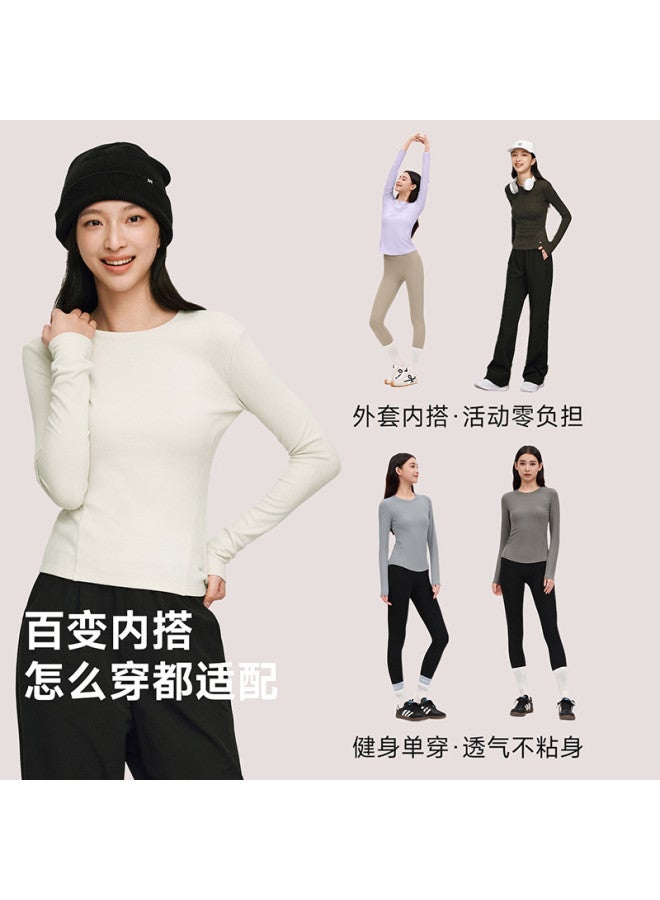 VVC Zero-Bound Naked Sensation T-Shirt, 2025 Autumn/Winter New Solid Color Warm Thermal Top, Commute-Friendly Women'S Innerwear Base Layer - Image 5