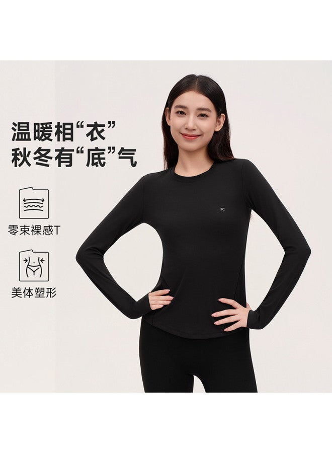 VVC Zero-Bound Naked Sensation T-Shirt, 2025 Autumn/Winter New Solid Color Warm Thermal Top, Commute-Friendly Women'S Innerwear Base Layer - Image 2