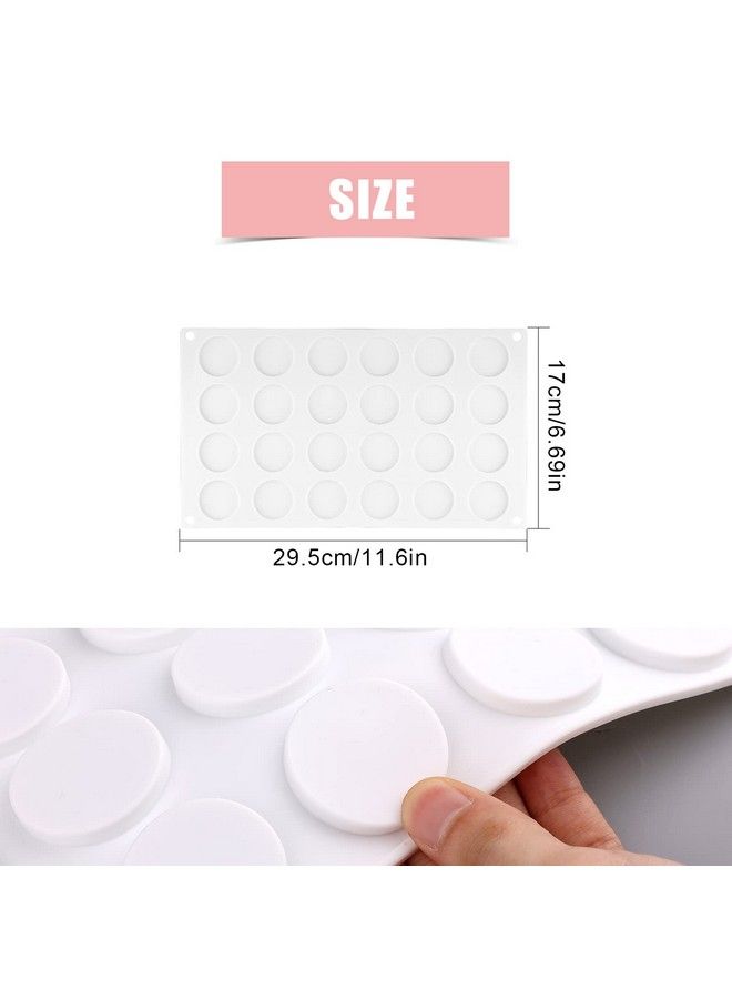 KINBOM 1Pc Silicone Mat For Wax Seal Stamp 24 Cavity Wax Sealing Pad Flat Round Disc Mold Tray For Craft Adhesive Waxing Epoxy Uv Resin Diy Craft (White) - Image 3