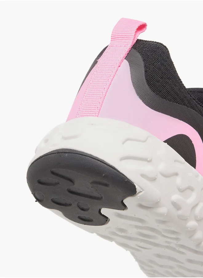 كابا Girls' Colourblock Sports Shoes with Hook and Loop Closure
