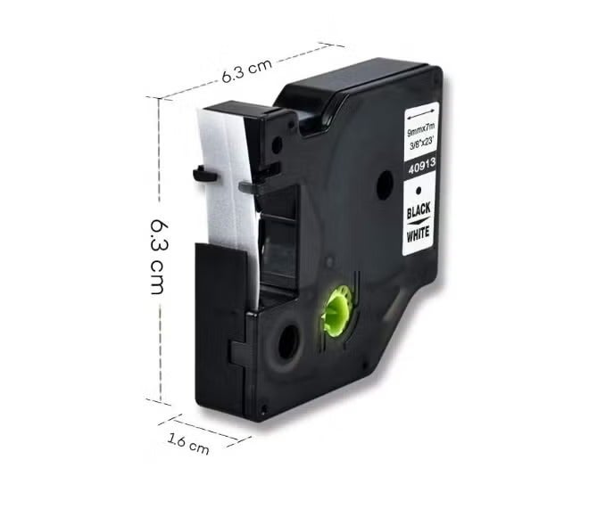DYMO 9MM BLACK ON WHITE TAPE PACK OF 5 - Image 5