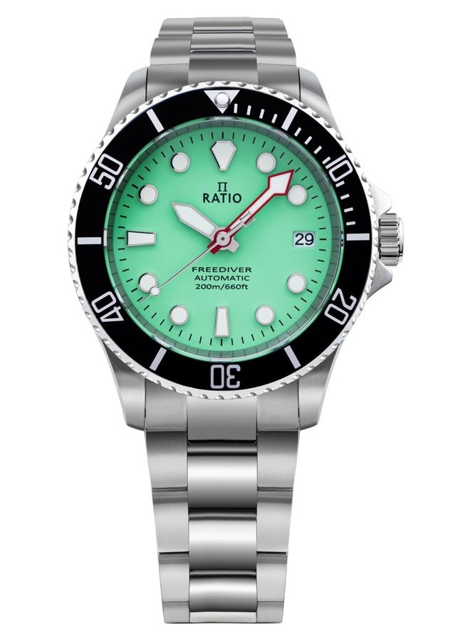 Ratio FreeDiver Sapphire Stainless Steel Green Dial Automatic RTF049 200M Men's Watch - Image 1