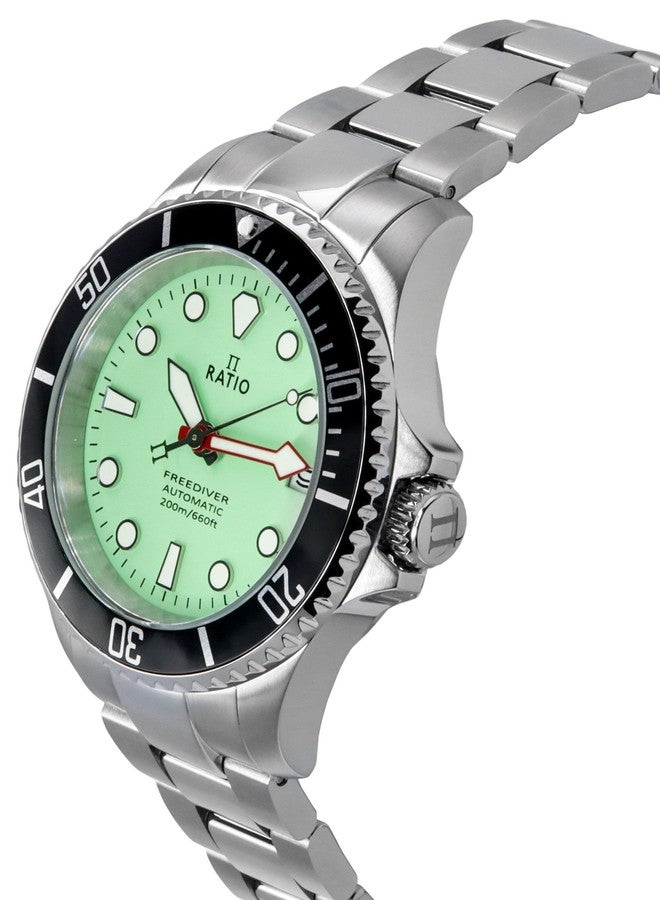 Ratio FreeDiver Sapphire Stainless Steel Green Dial Automatic RTF049 200M Men's Watch - Image 3