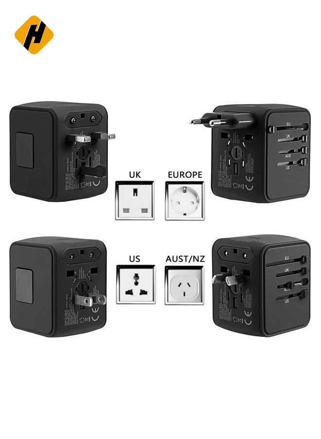 HuHa International Travel Adapter Universal Power Adapter Worldwide All in One 4 USB with Electrical Plug Perfect for European US, EU, UK, AU 160 Countries  - Image 3