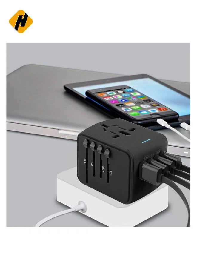 HuHa International Travel Adapter Universal Power Adapter Worldwide All in One 4 USB with Electrical Plug Perfect for European US, EU, UK, AU 160 Countries  - Image 4