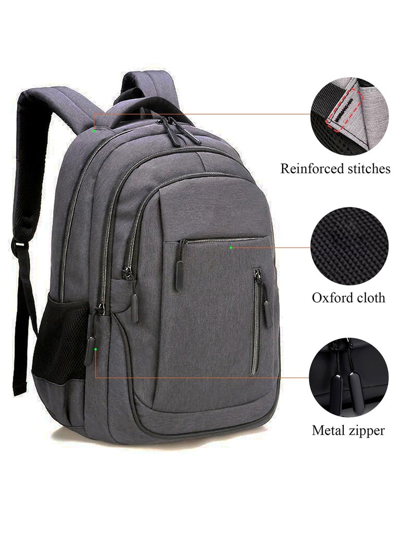 Qiccijoo Qiccijoo Laptop Backpack for Men & Women Business Travel Backpack with Usb Charging Port College School Computer Backpack Fits 15.6 Inch Laptop Notebook(Dark Grey) - Image 3