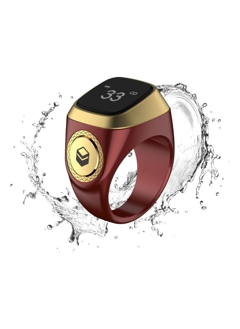 iQIBLA Smart Tasbih Zikr Ring Lite New 2022   only 11.7g 18 MM BROWN  - Image 1
