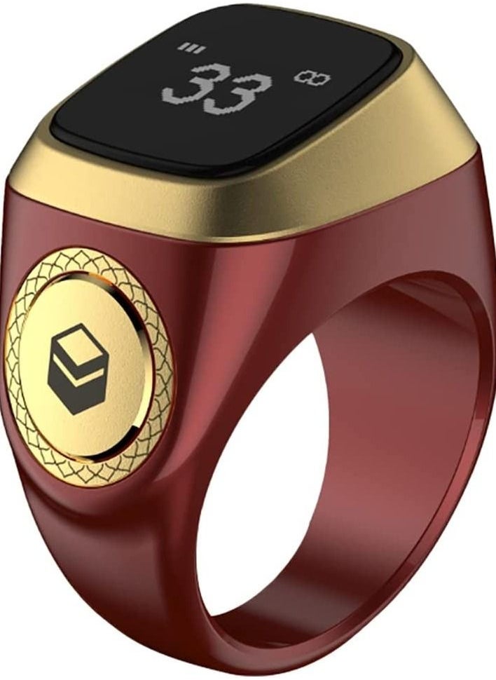 iQIBLA Smart Tasbih Zikr Ring Lite New 2022   only 11.7g 18 MM BROWN  - Image 3
