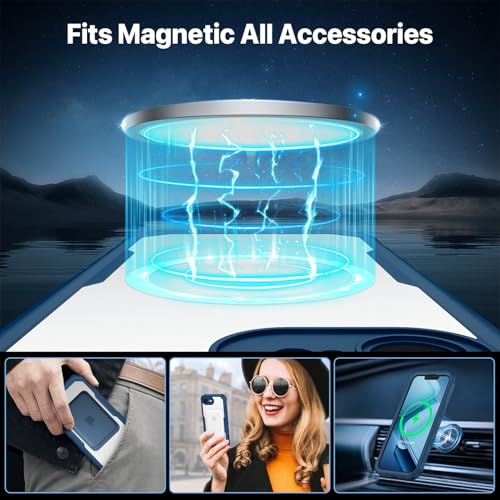 CENHUFO Magnetic Privacy Case for iPhone 16E / iPhone 17E [Compatible with Magsafe] Full Body Phone Case Built-in 9H Glass Privacy Screen Protector and Camera Protector, Shockproof Cover - Blue - Image 5