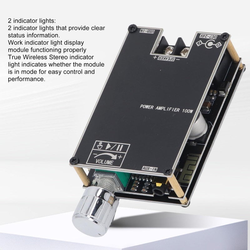 100W DC 7 24V Single Channel Power Amplifier Board with AUX BT USB - Image 5