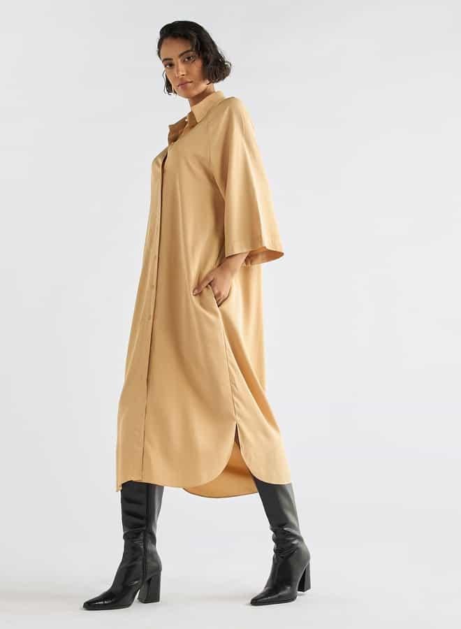 Splash FAV Beige Button-Down Dress - Image 2