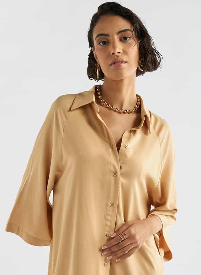 Splash FAV Beige Button-Down Dress - Image 4