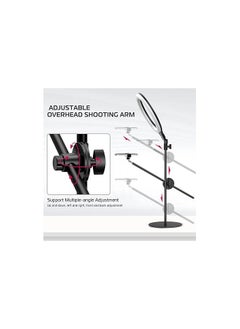 Ulanzi Ring Light Desk with Horizontal Boom Arm, 10" Ring Light with Phone Tripod Stand, 3500k-6500K Dimmable, Ring Light with Phone Holder for Video Recording, Live Stream, Portrait, Makeup  - Image 2