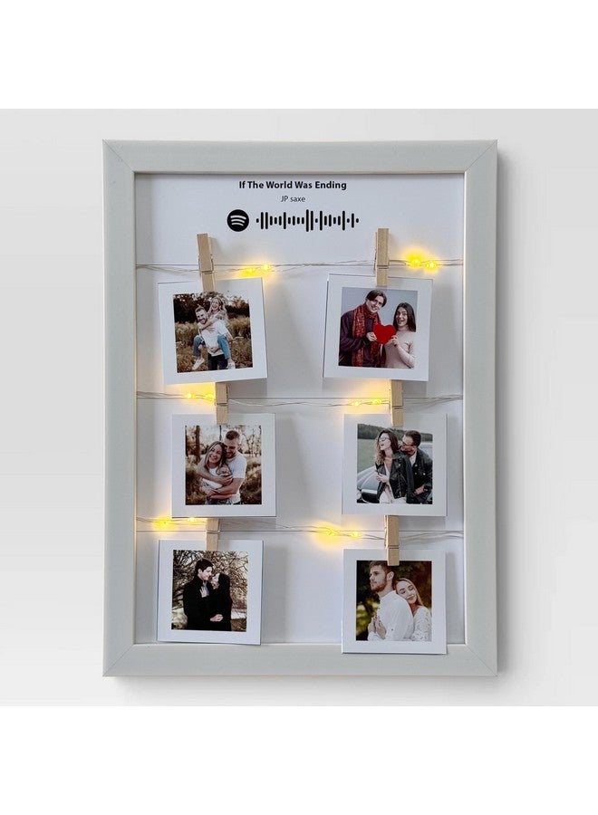 Art Street Spotify Song & Photo LED Frame Polaroid Wall & Table Display for Valentine’s Day, Couples, Friends, Family (White, 8x12 Inch, 6 Photos) - Image 4