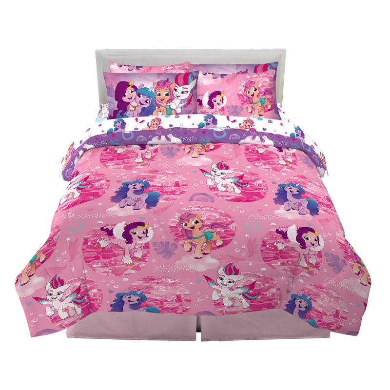 Franco Franco Kids Bedding Super Soft Comforter and Sheet Set with Sham 7 Piece Full Size My Little Pony 