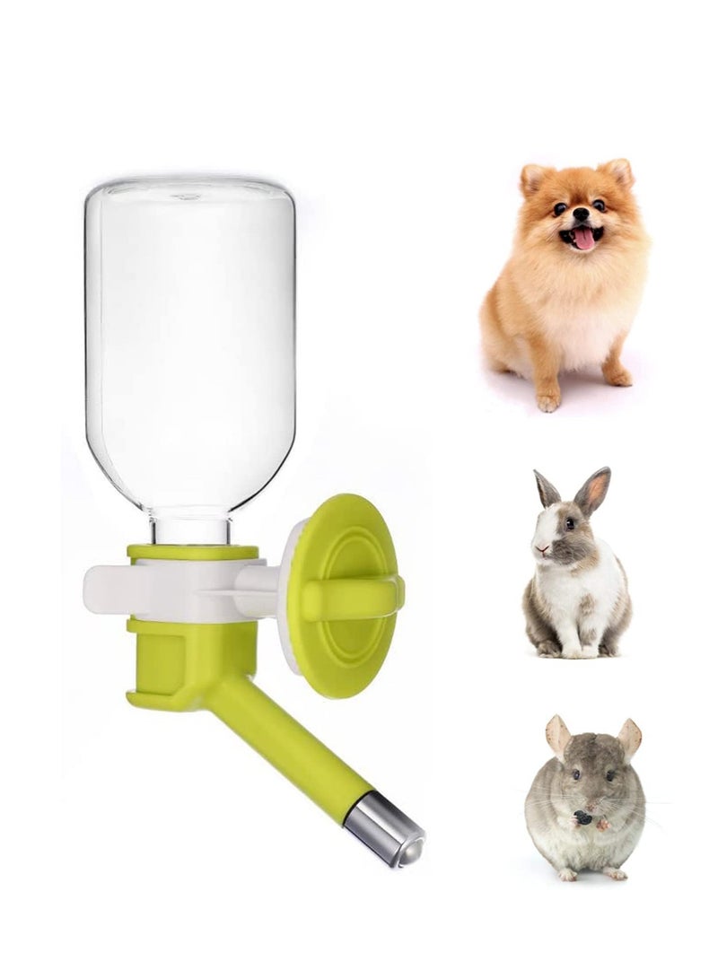 SYOSI No Drip Water Bottle, 11.2 Oz Small Medium Sized Pets 15 - 30 lb, Wire Cage Feeder Leak-Proof Pet Kennel Dispenser Drinker BPA-Free, Green, 330 Ml - Image 1