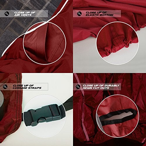 Nuzari Premium Motorcycle Storage - Motorcycle Covers Waterproof Outdoor Storage - Dirt Bike Cover - Scooter Cover - Moped Cover L - Image 4