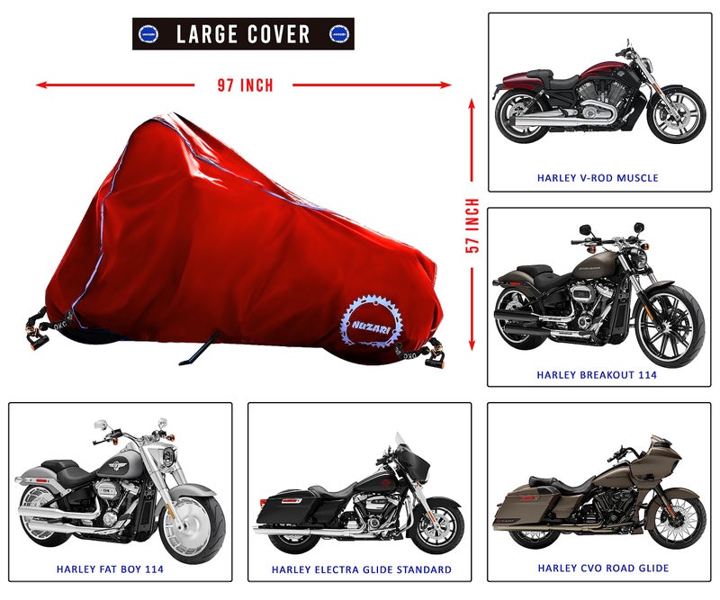 Nuzari Premium Motorcycle Storage - Motorcycle Covers Waterproof Outdoor Storage - Dirt Bike Cover - Scooter Cover - Moped Cover L - Image 2