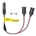 RWUJILONG 12V Cigarette Lighter Socket Splitter 12 Volt Splitter 2 Socket 125FT Car Plug Splitter Cigarette Lighter Splitter Adapter Power Charger Port 14 AWG Cord 20A Fuse 1 Years Warranty - Image 2