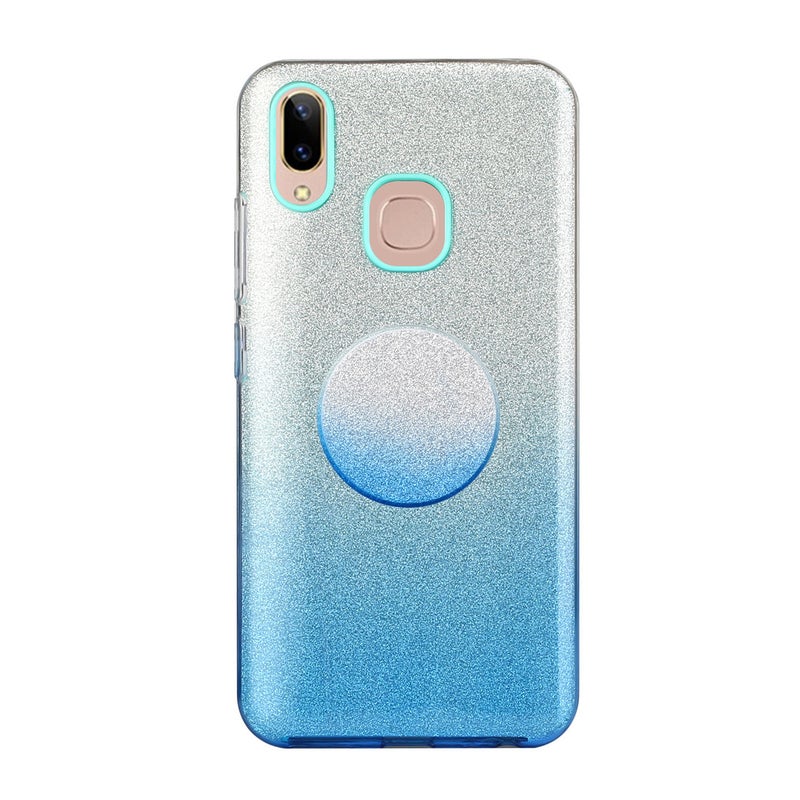 Generic (Unbranded) For VIVO Y91/Y93/Y95 with hole/V17/S1 Pro/Y95 Phone Case Gradient Color Glitter Powder Cover Airbag Bracket blue - Image 1