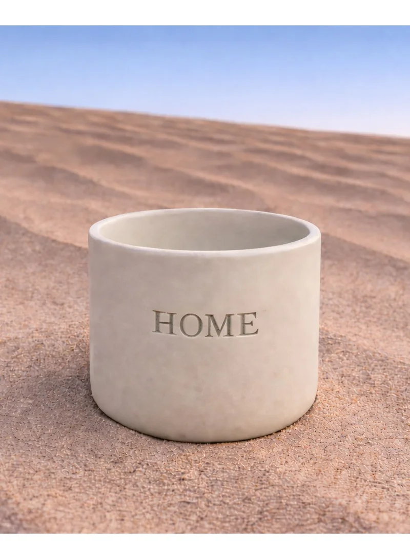 Tohfa Luxe Tohfa Luxe Arabian Handcrafted Ceramic Cup – “Home " Engraved (English & Arabic) – Desert Sand Color Large